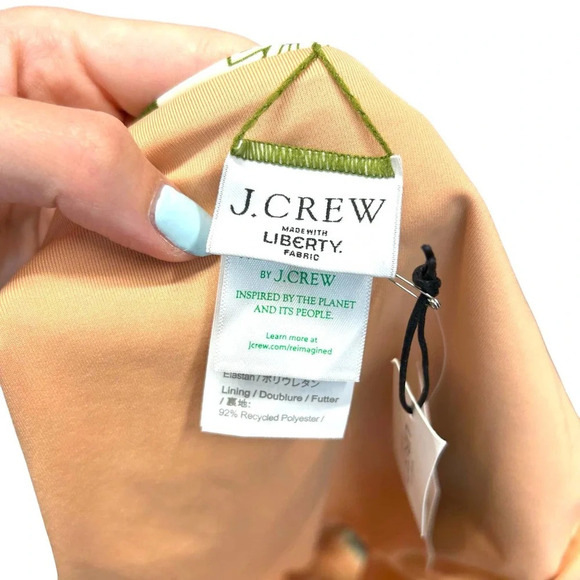 J.‎ Crew High-rise cheeky bikini bottom in Liberty Linear Canteen Green Medium - Picture 6 of 10